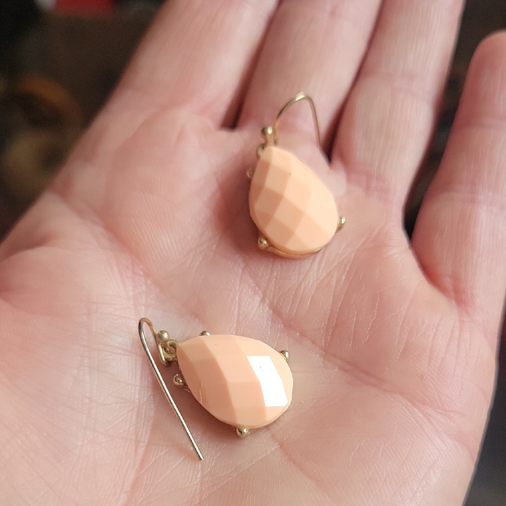 Elegant Peach Teardrop Earrings